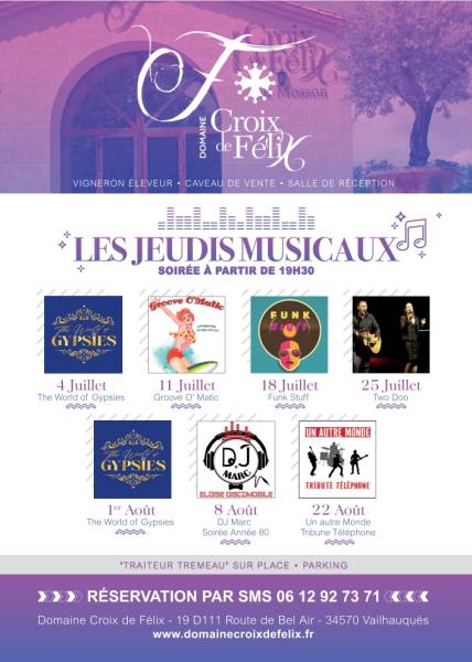 AGENDA DES JEUDIS MUSICAUX 2024